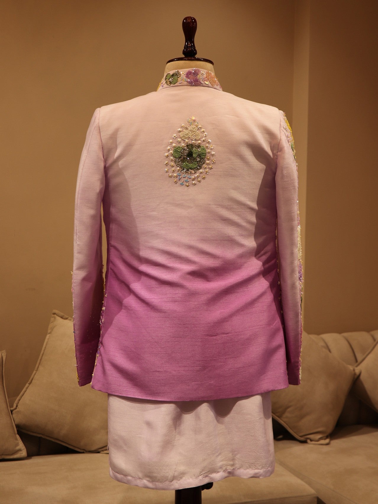 Lavander shaded mens indo western wear