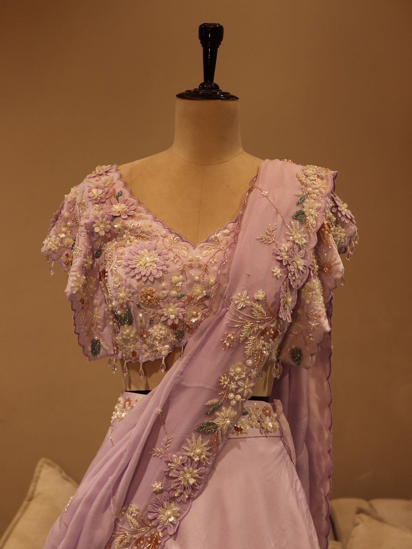 Lavander 3d lehenga set