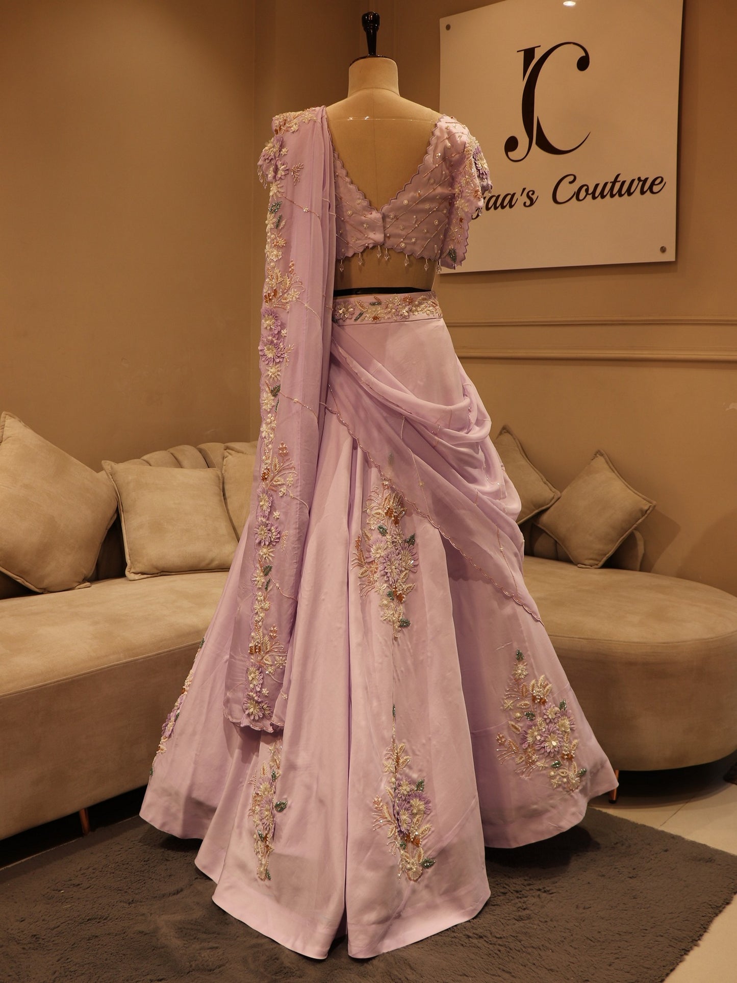 Lavander 3d lehenga set