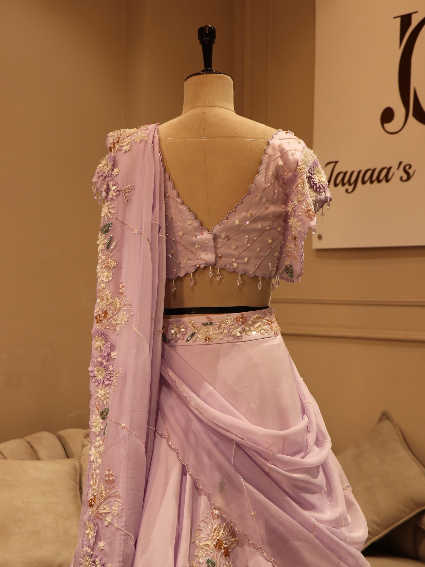 Lavander 3d lehenga set