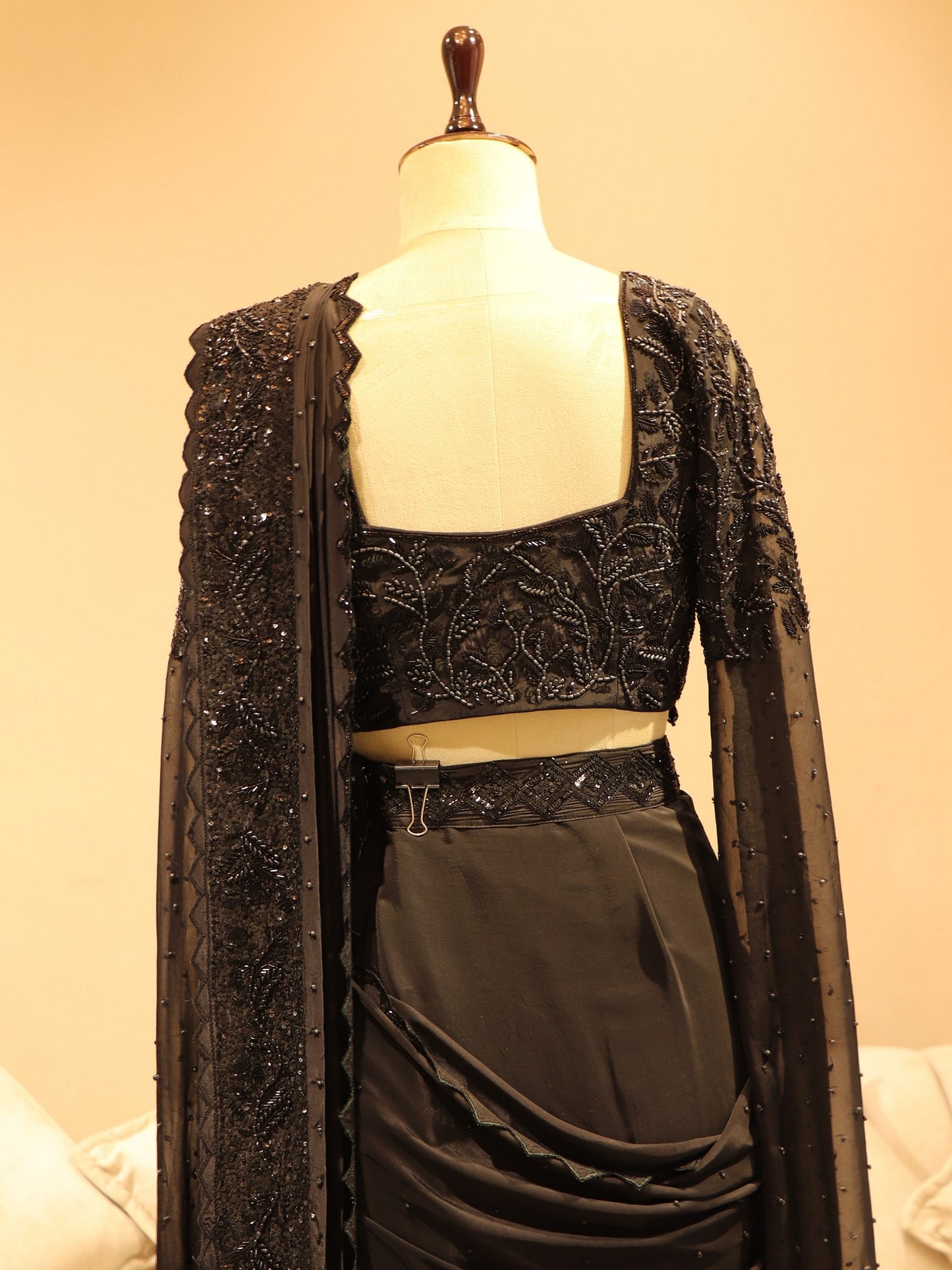 Black drape saree