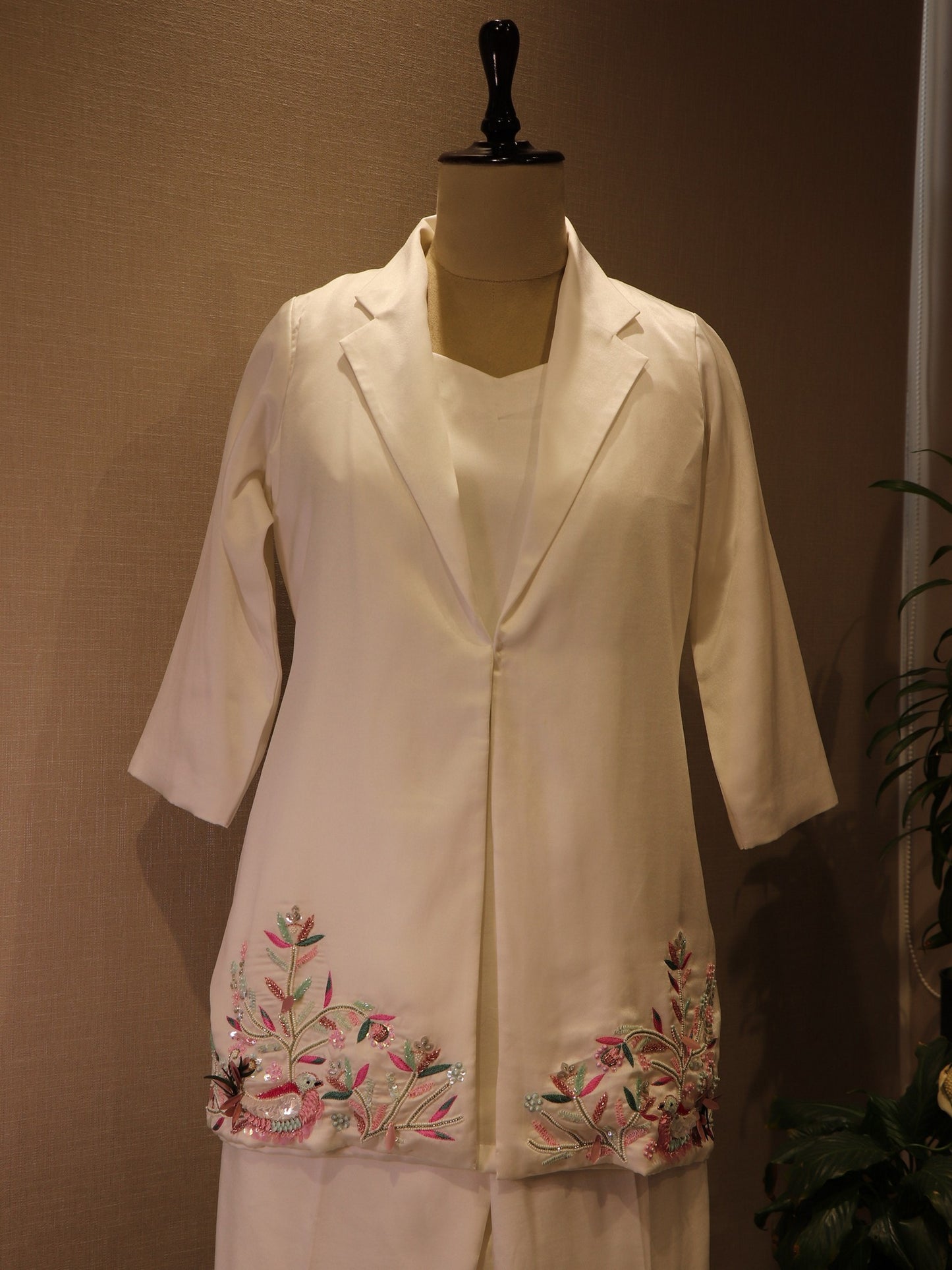white satin co-ord set