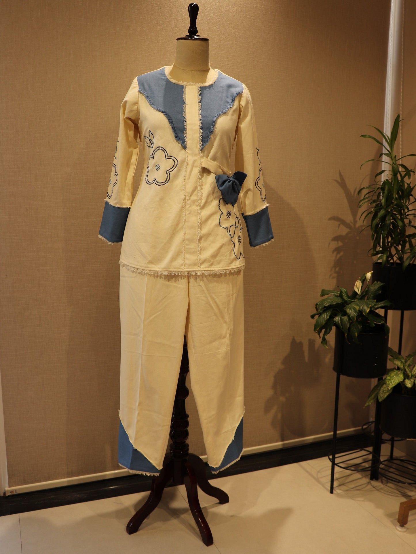 Off white denim co-ord set