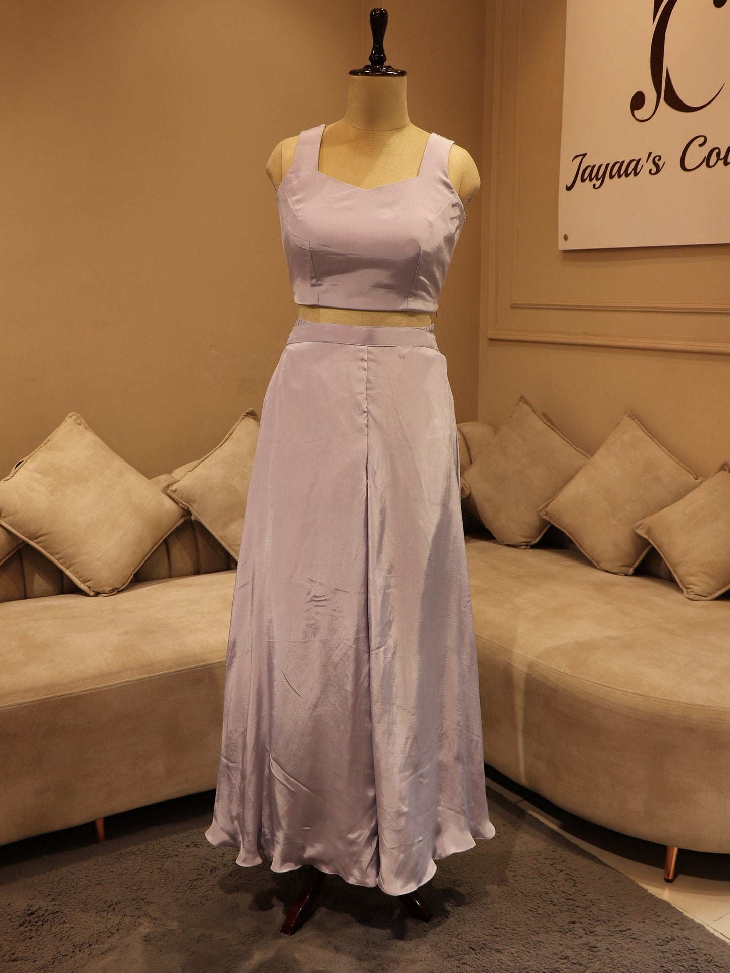 ice blue crop top with skirt cape