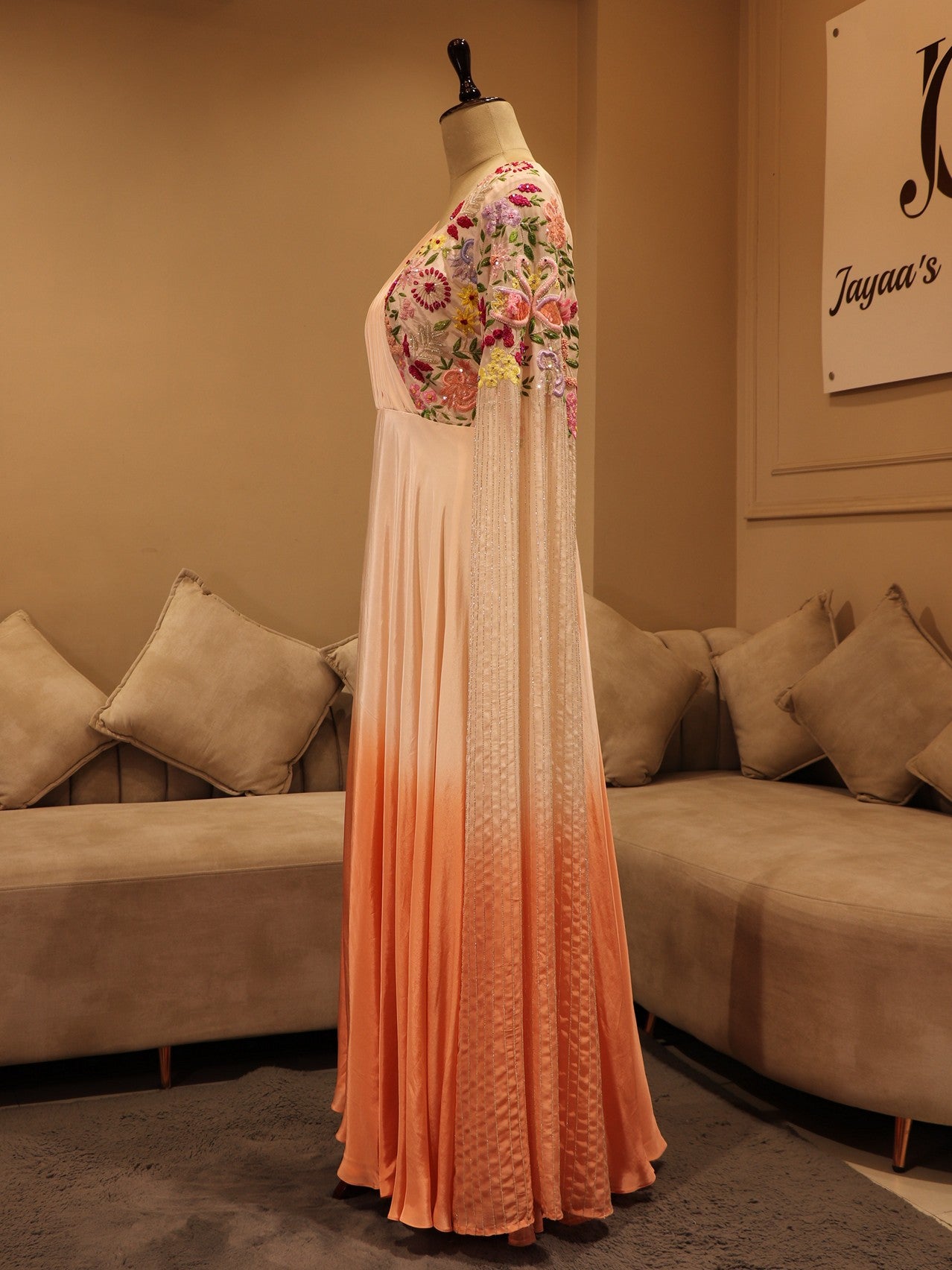 Peach shaded gown
