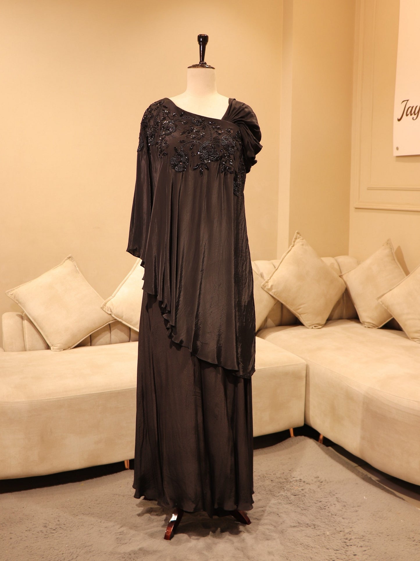 Black cape top with palazo