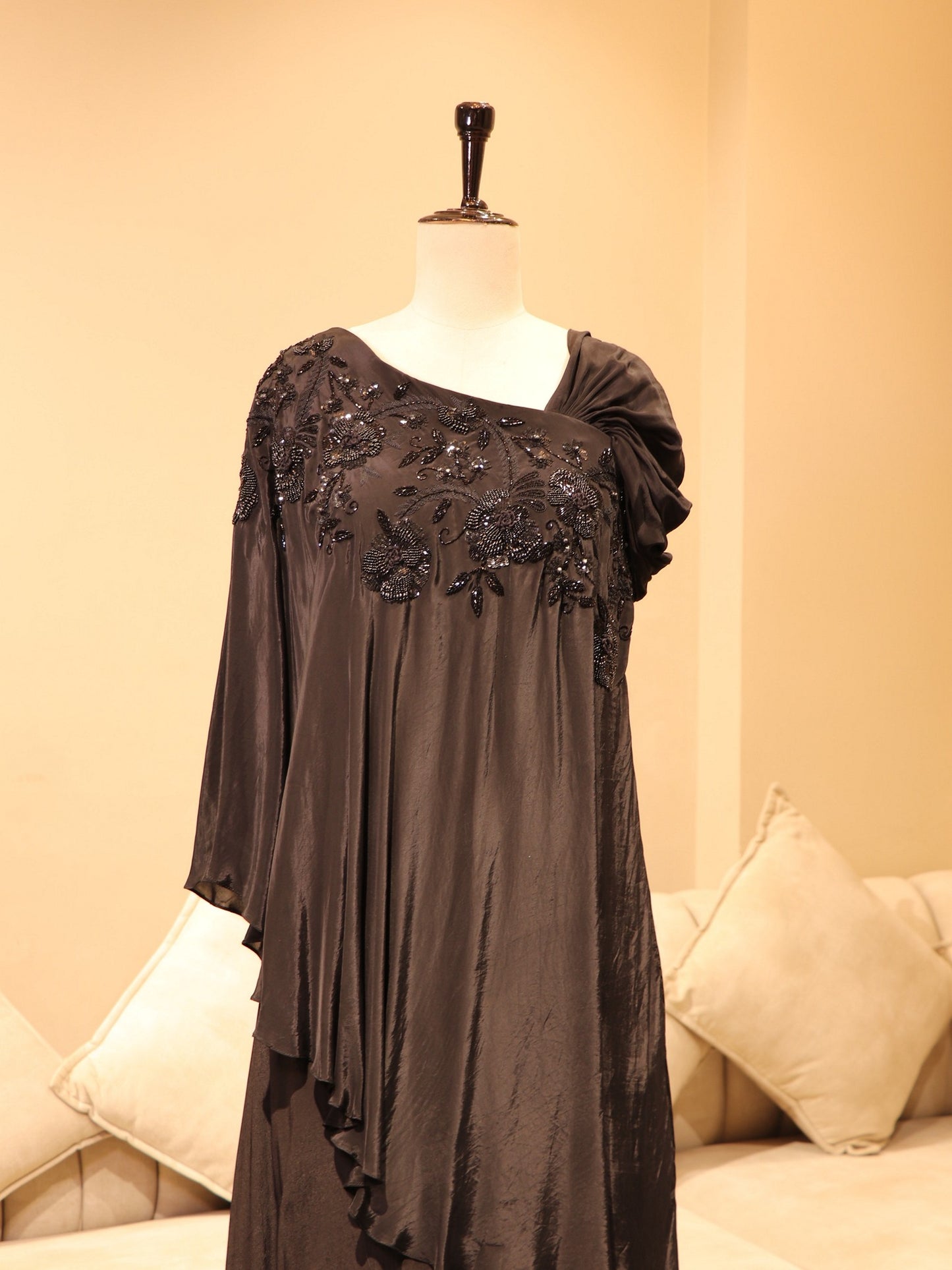 Black cape top with palazo