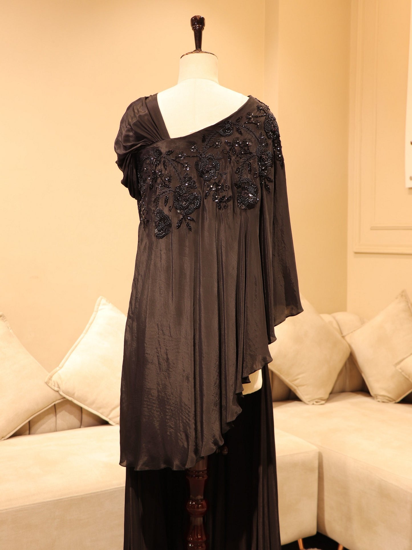 Black cape top with palazo