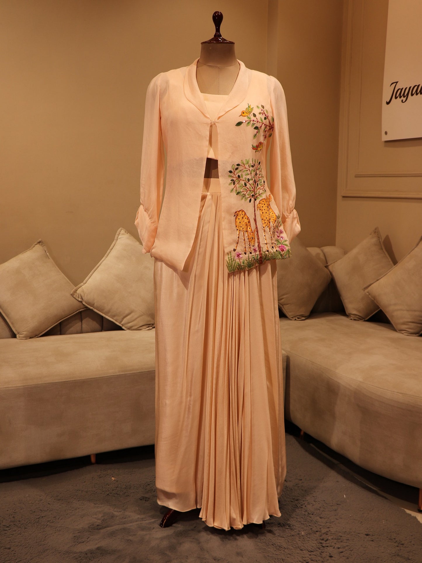 Peach hand painted co-ord set