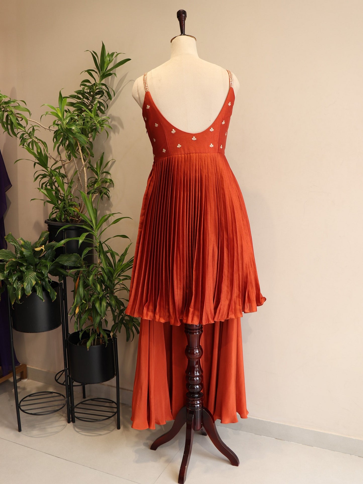 Rust orange kurti with plazo