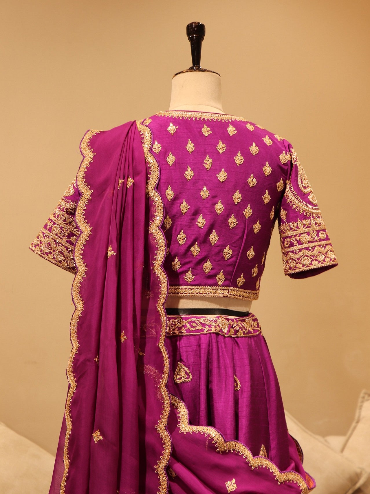 Wine marodi lehenga set
