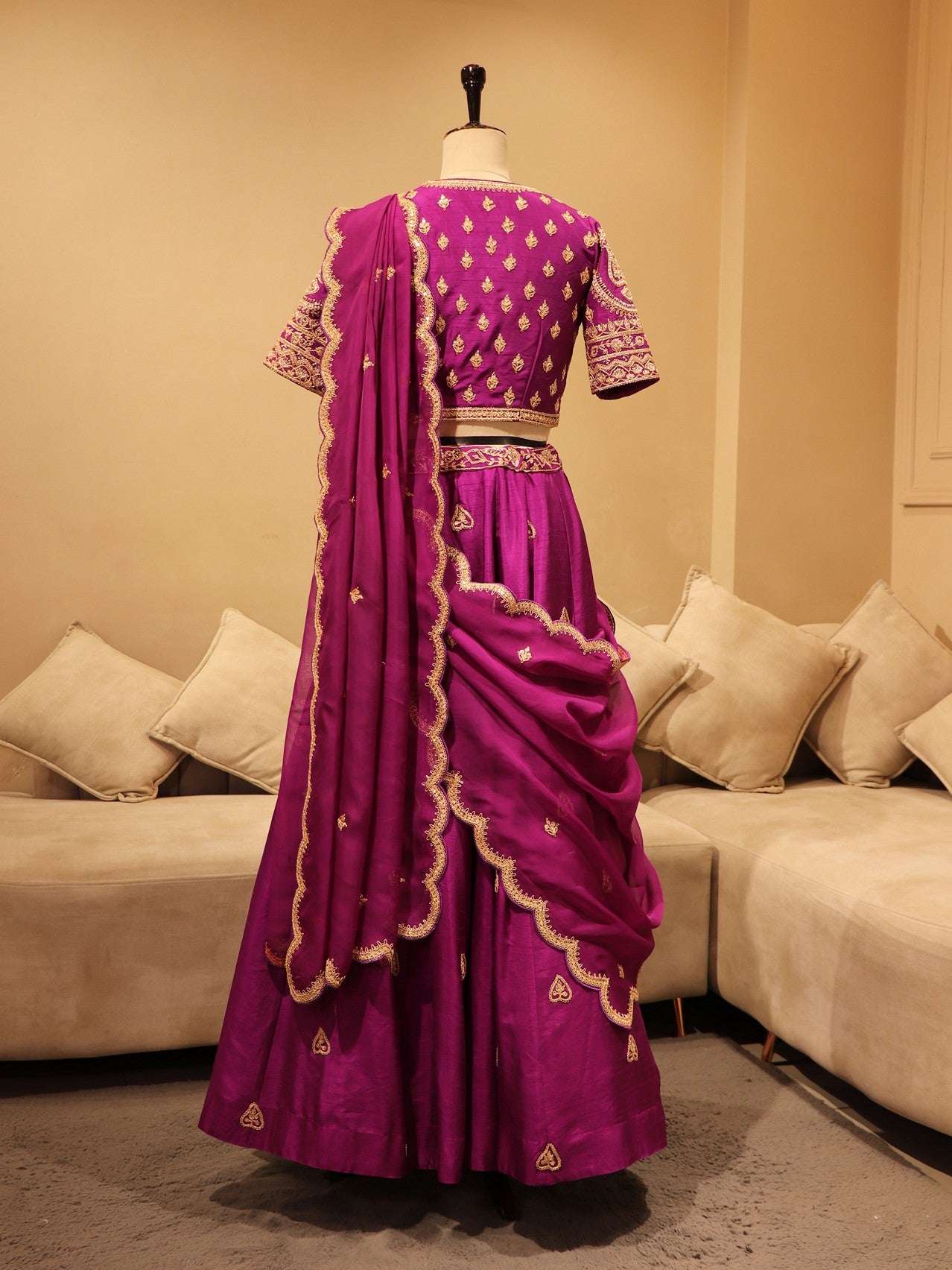 Wine marodi lehenga set