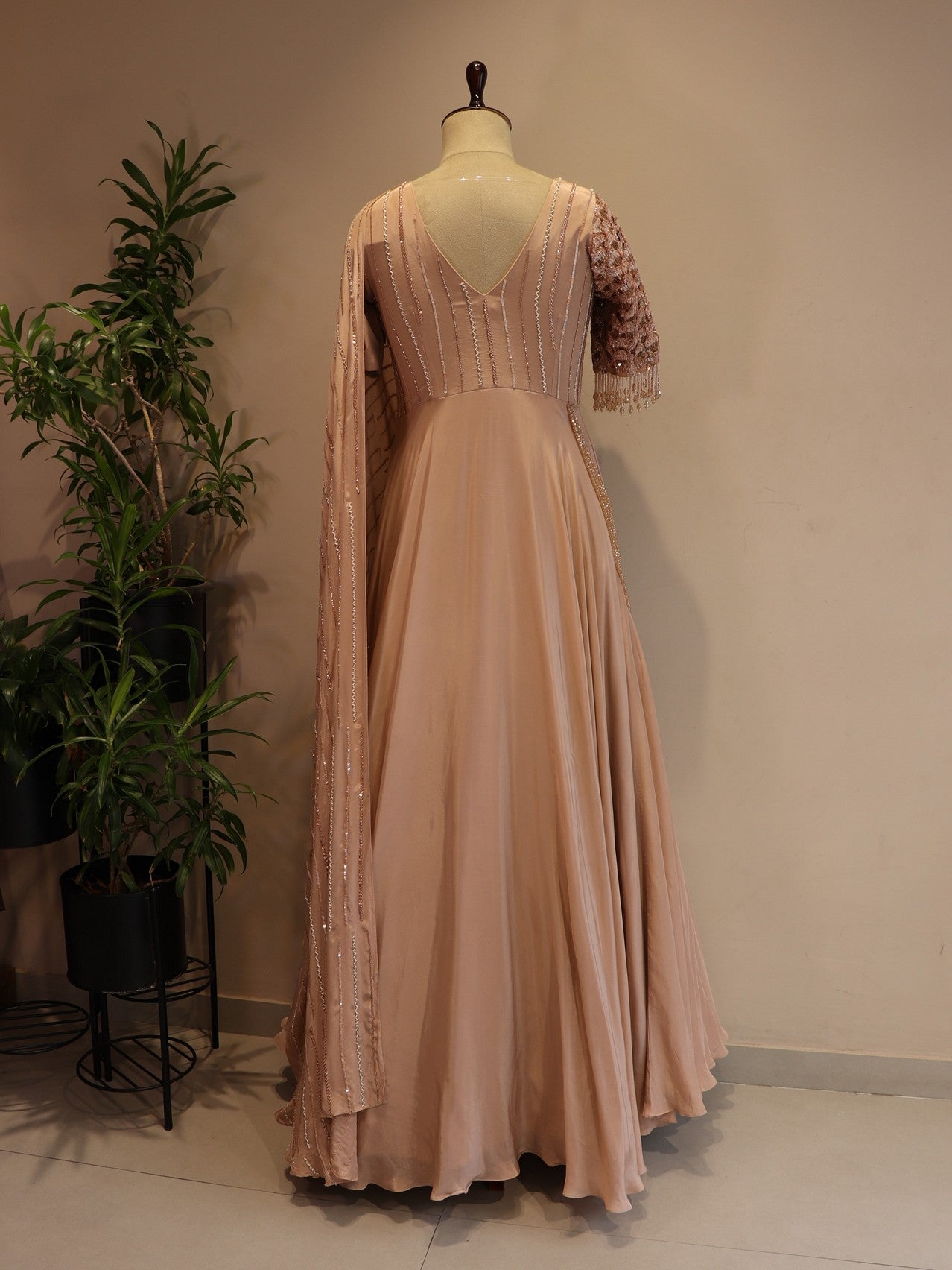 Peach rose gold ed flower gown