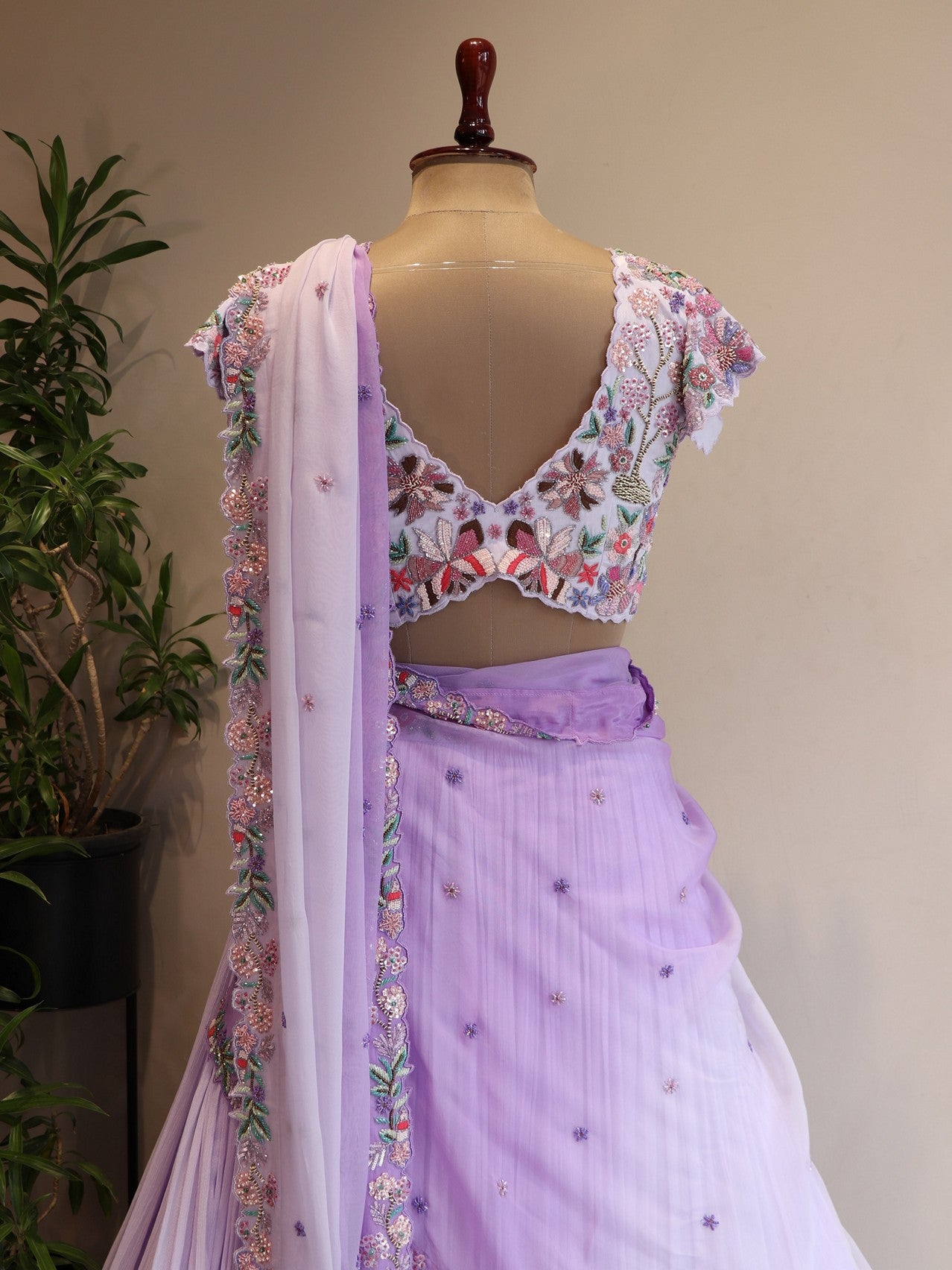 Lilac shaded peacock lehenga set