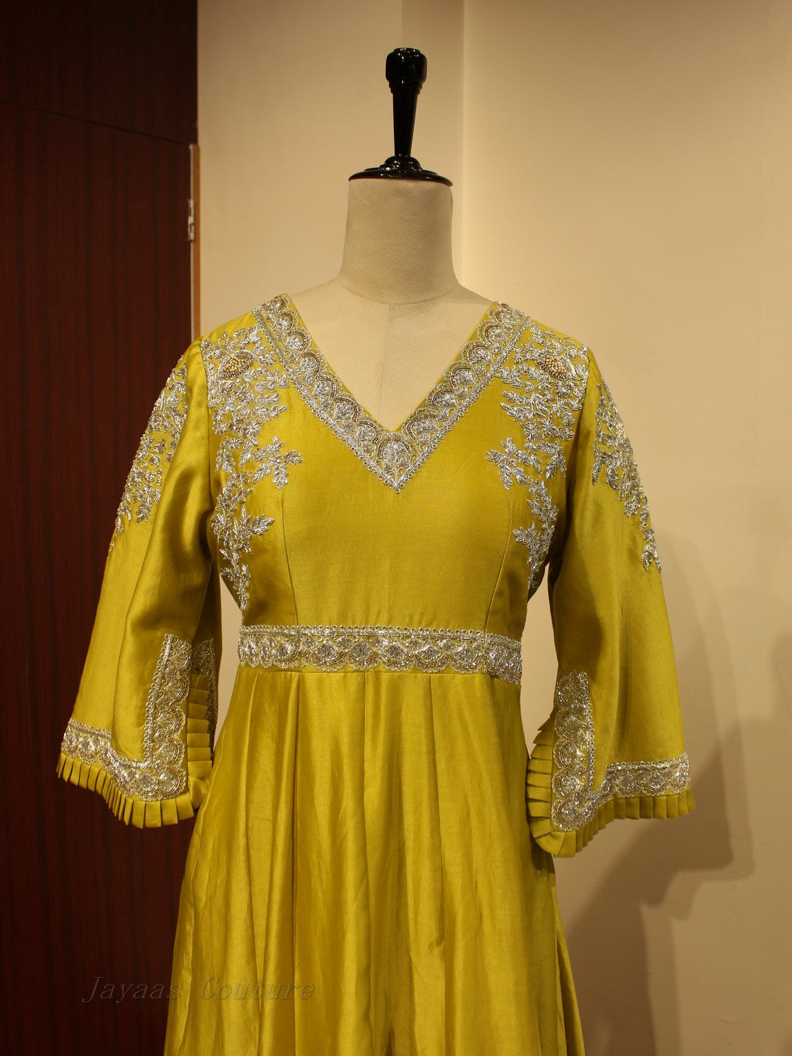 Green gown with dupatta