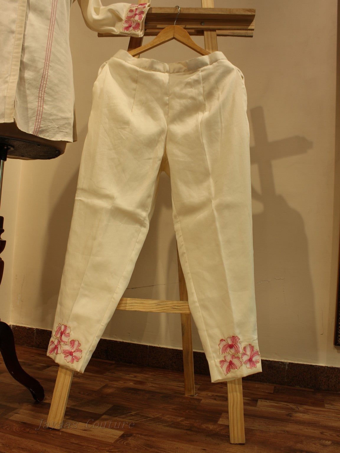 Off white embroidered co-ord set