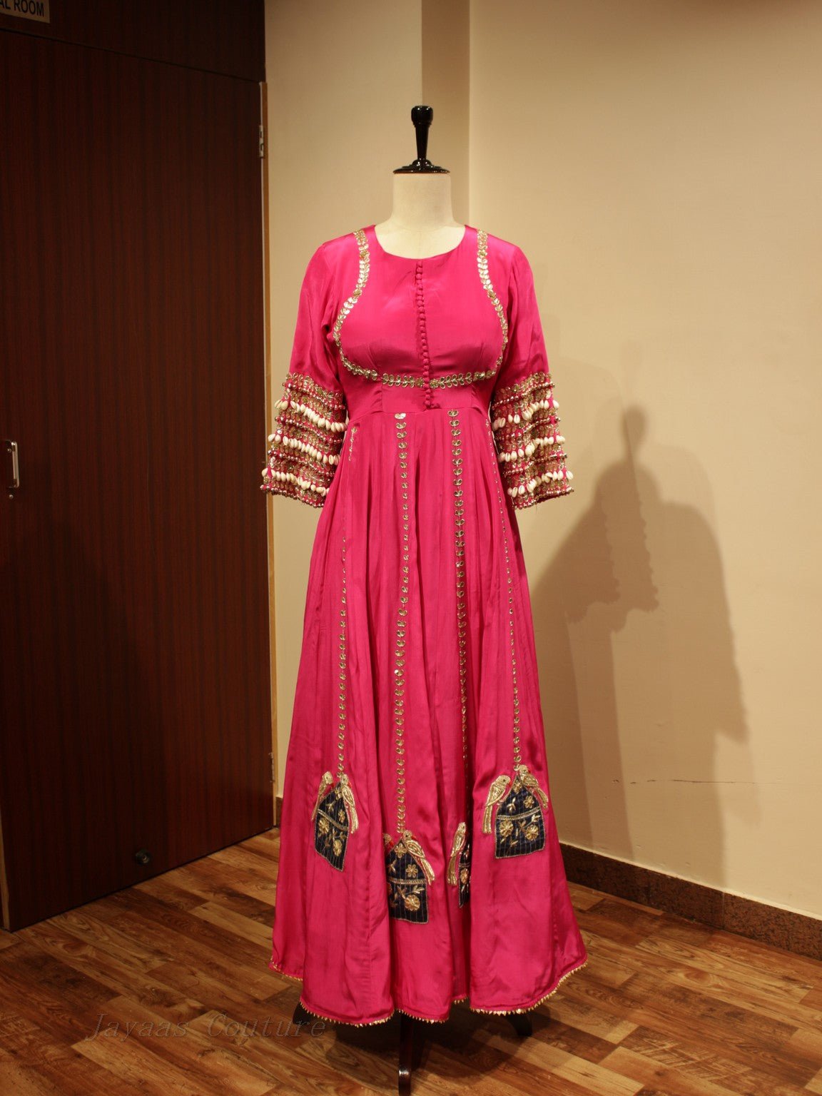 Pink gown with dupatta
