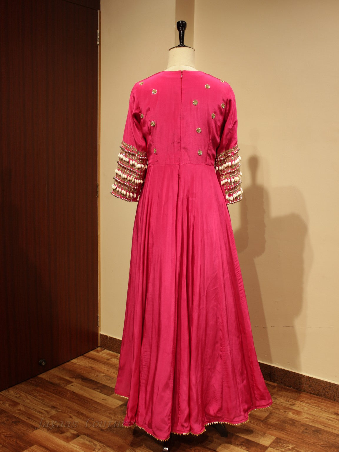 Pink gown with dupatta