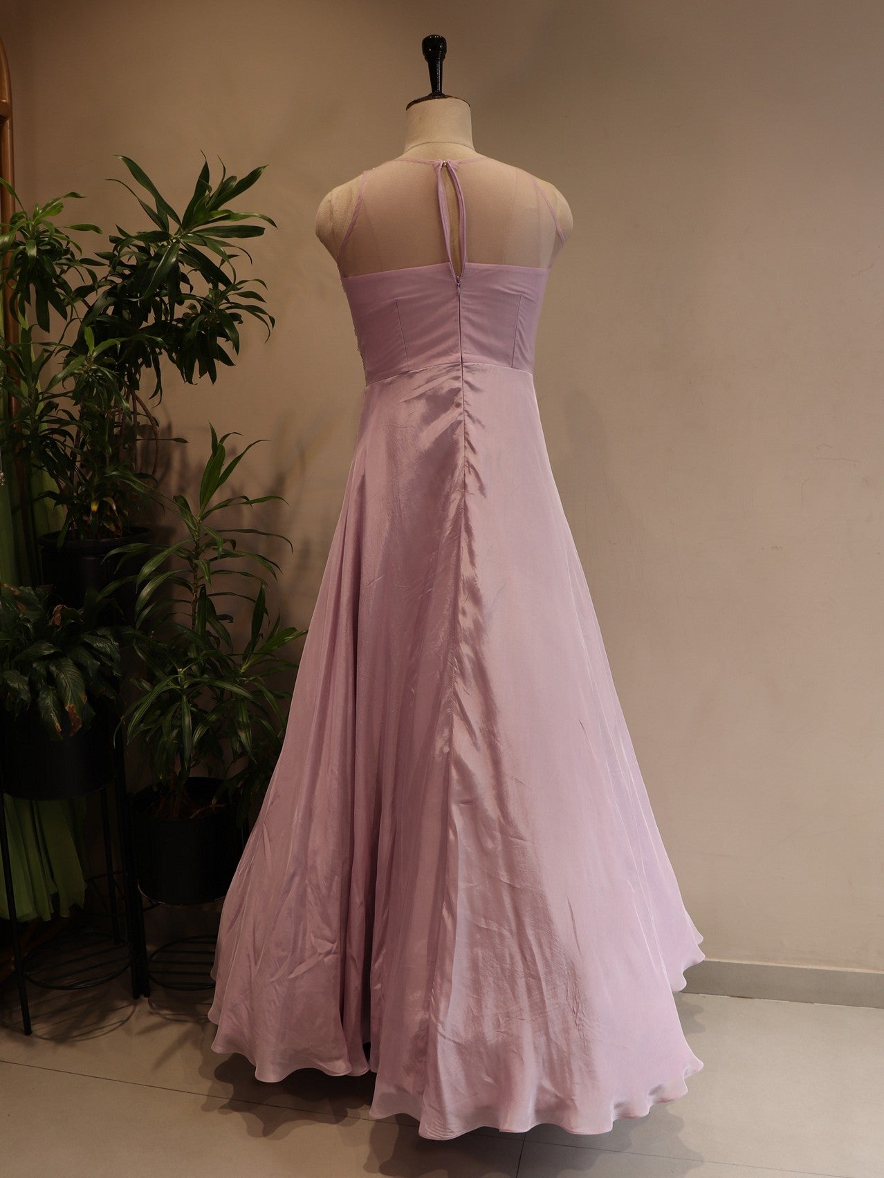 lilac 3d flower gown