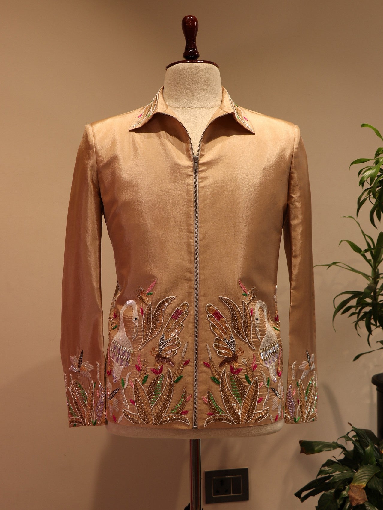 champagne gold mens bomber jacket with pants