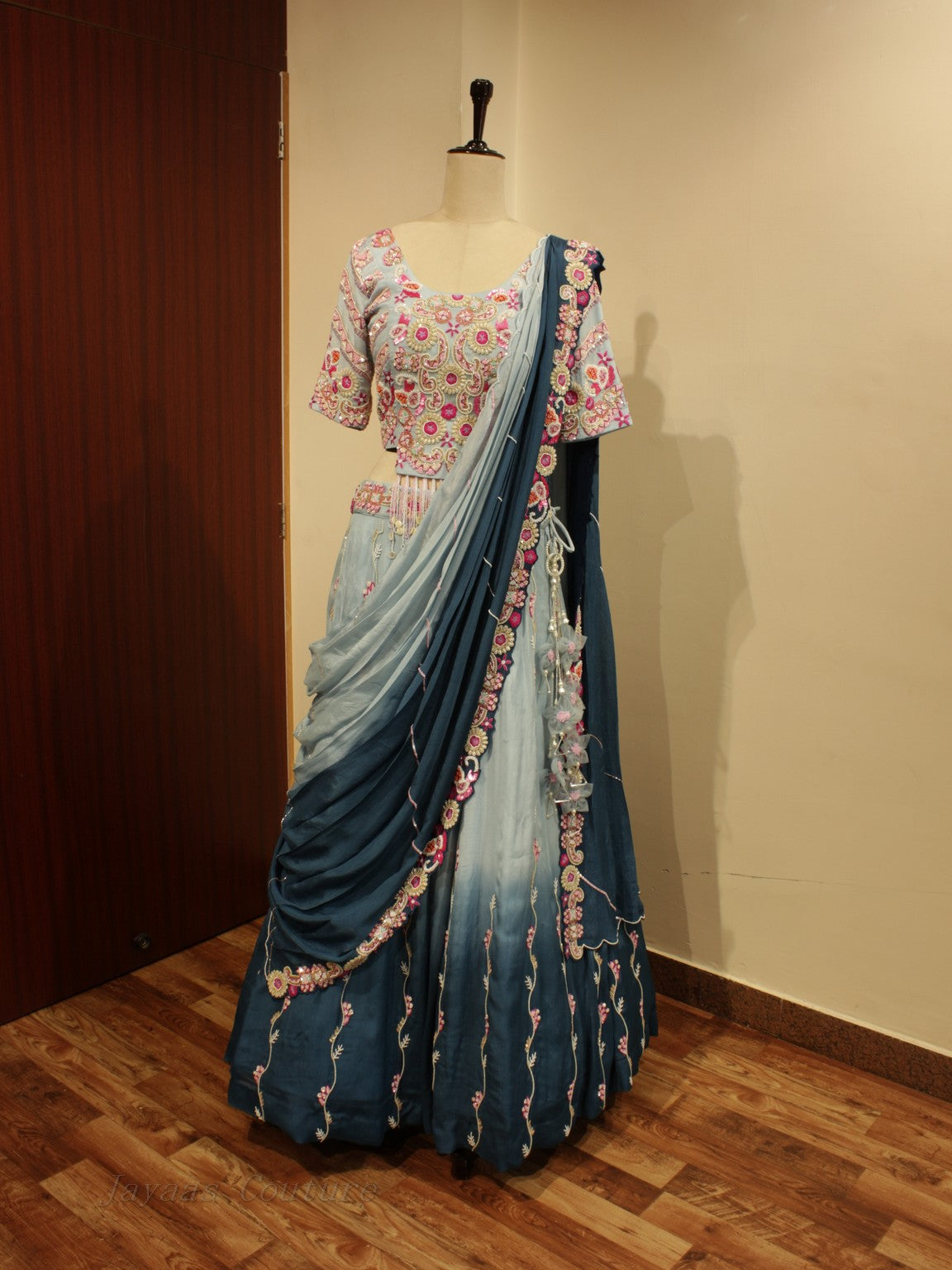 Powder blue shaded lehenga set