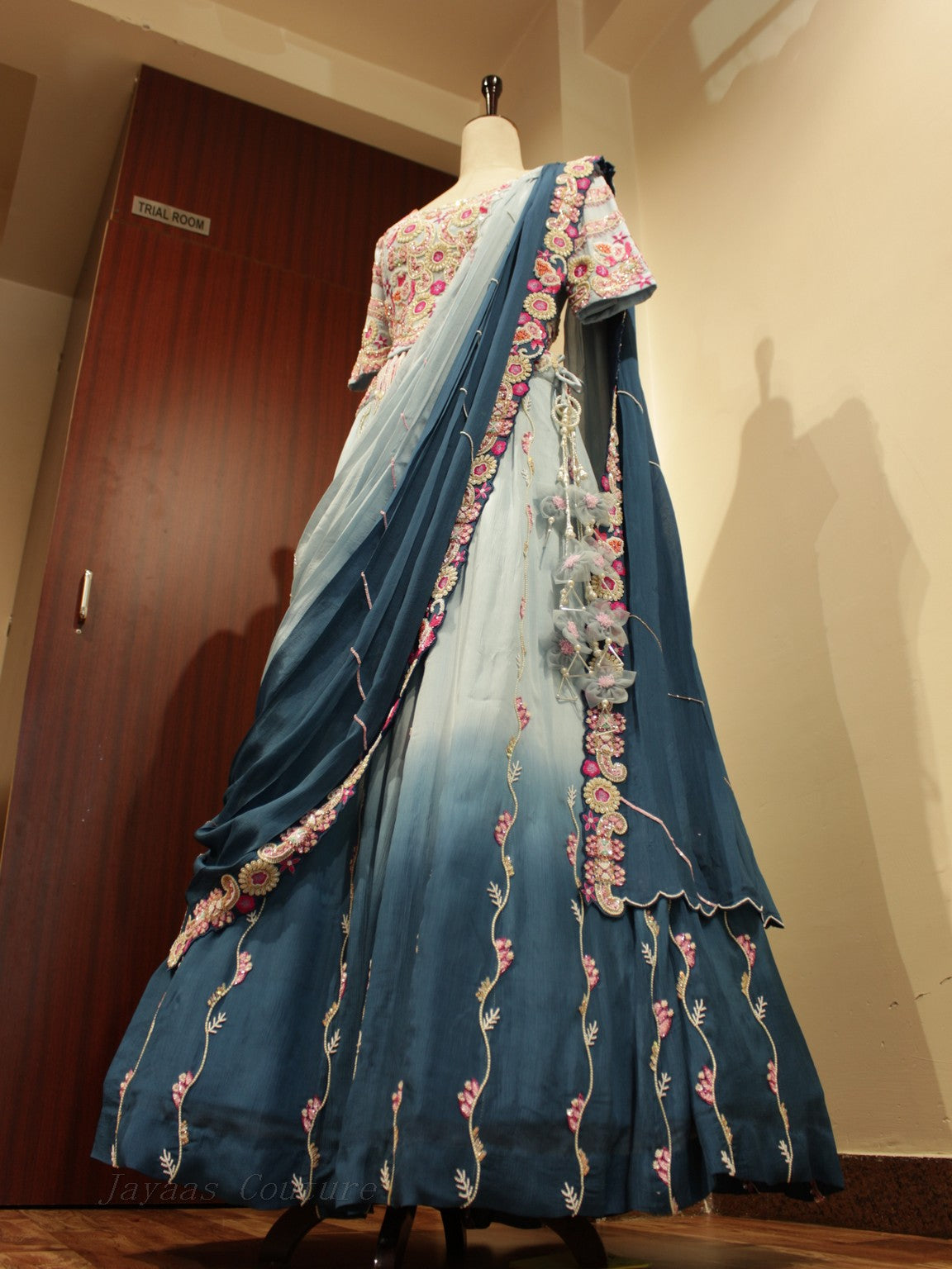 Powder blue shaded lehenga set