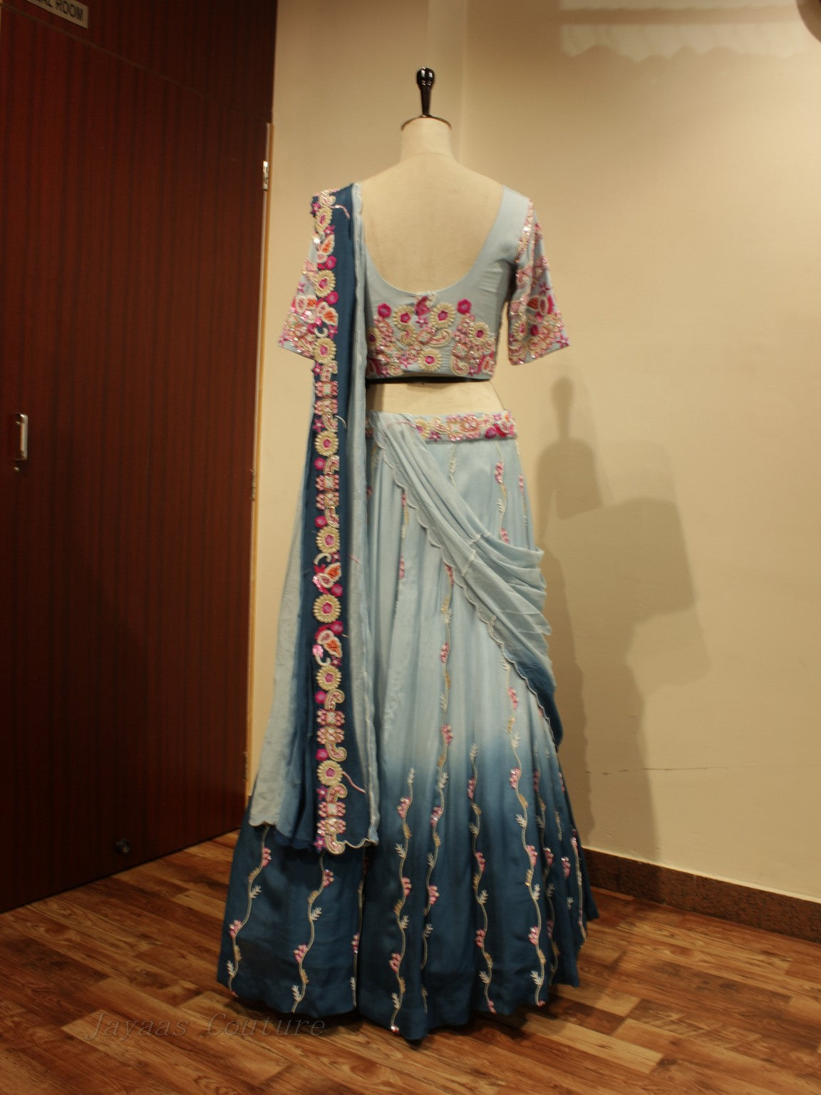 Powder blue shaded lehenga set