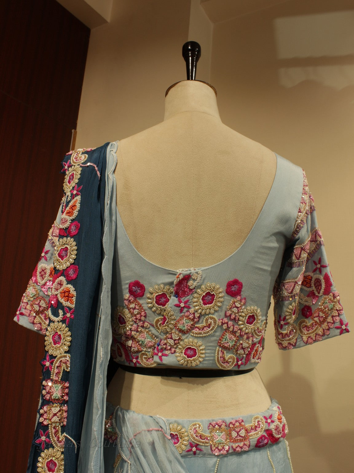 Powder blue shaded lehenga set
