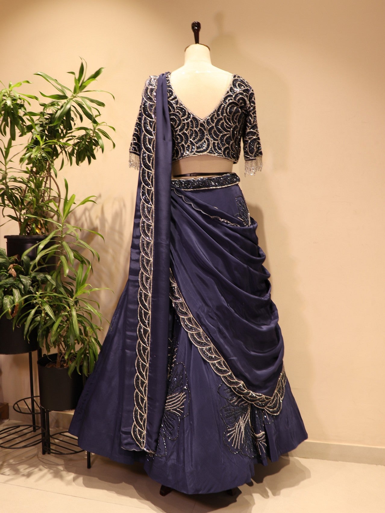 Navy blue lehenga set