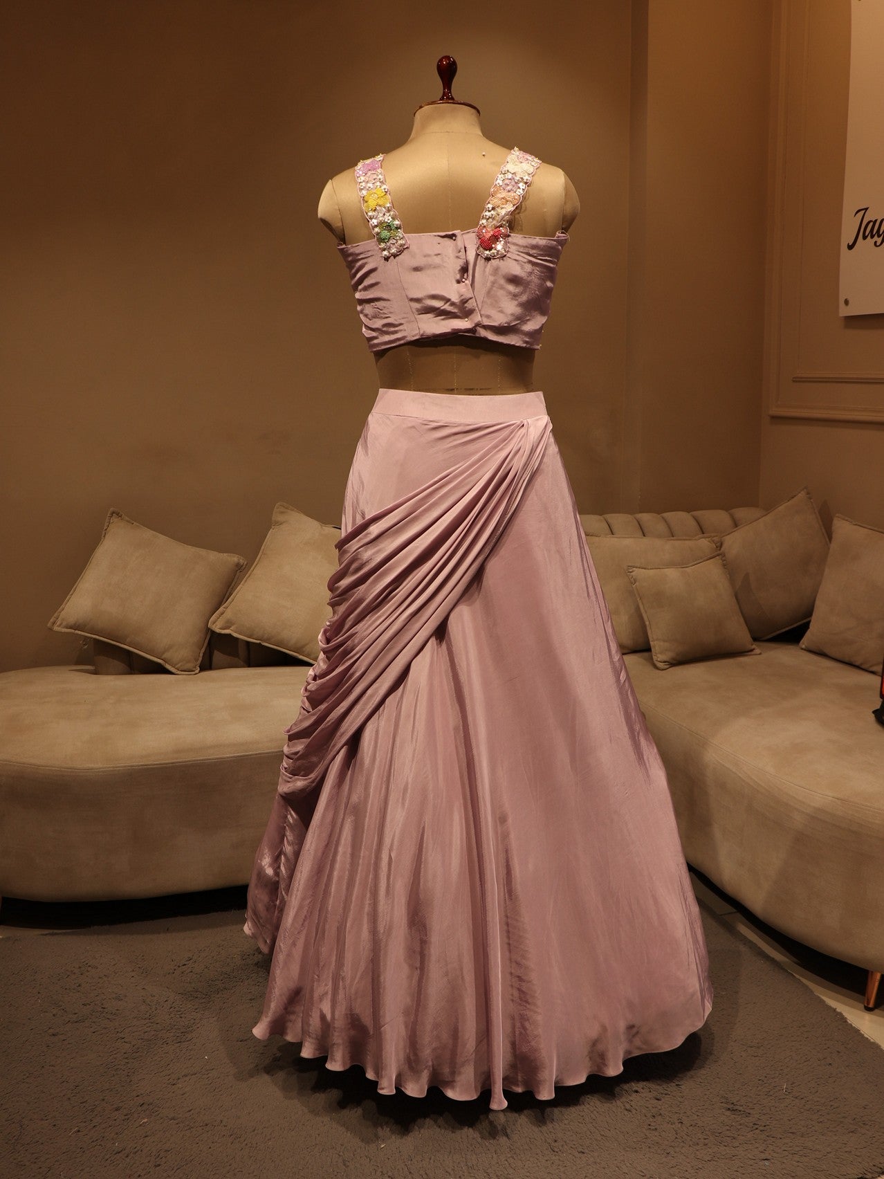 lilac lavander crop top skirt set