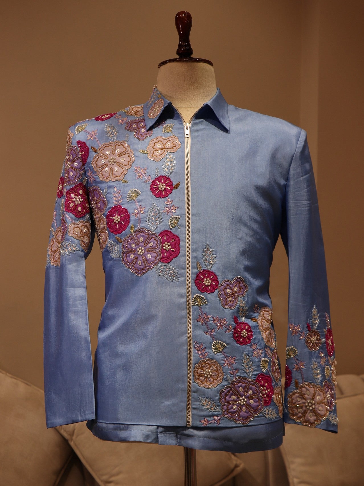 powder blue mens bomber jacket with pants