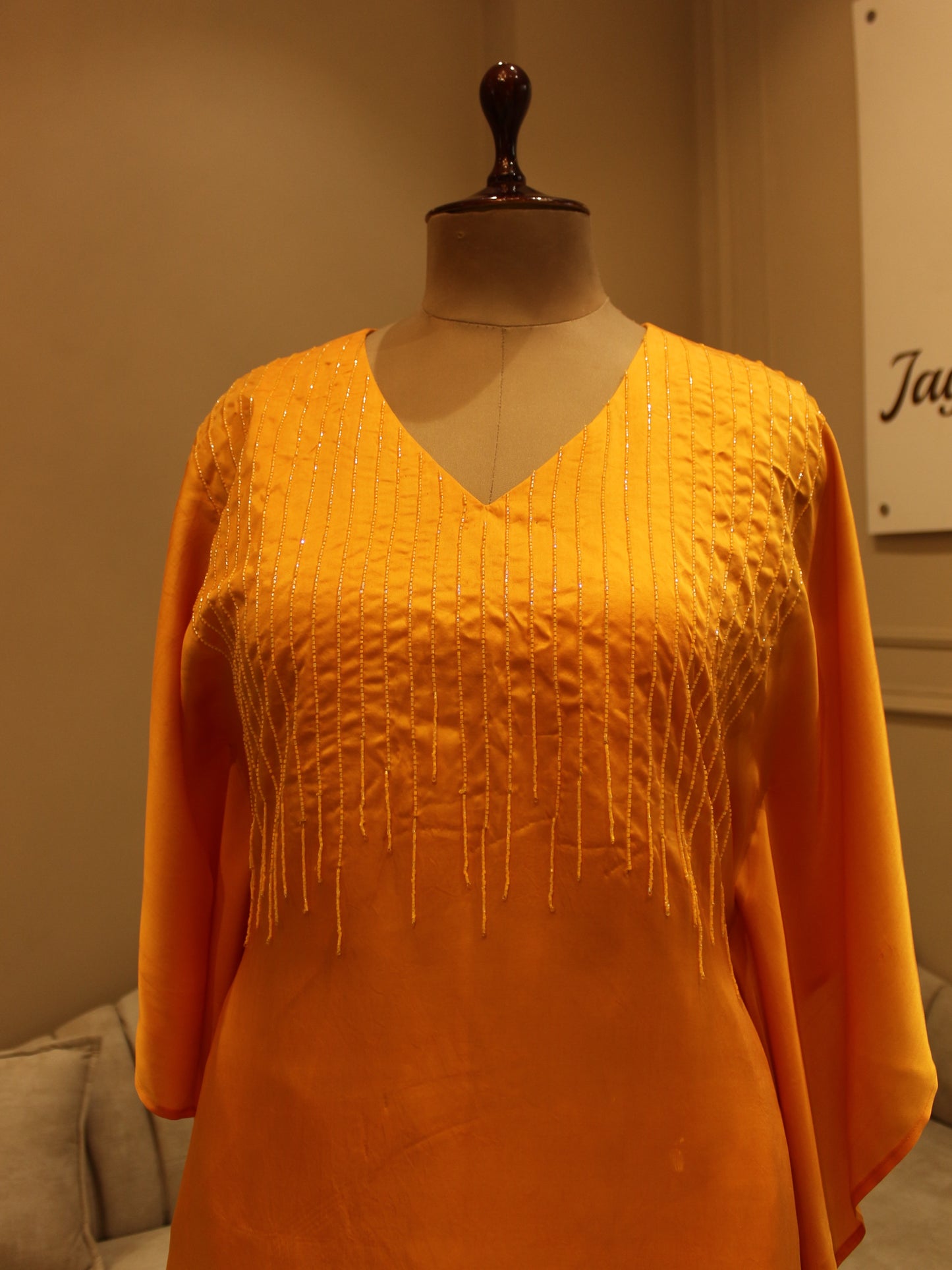 Rust orange shaded kaftan with pants