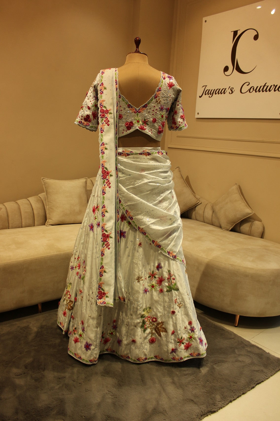 Powder blue lehenga set