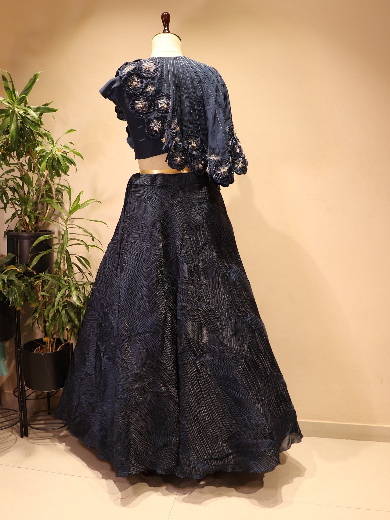 Royal blue cape top with skirt