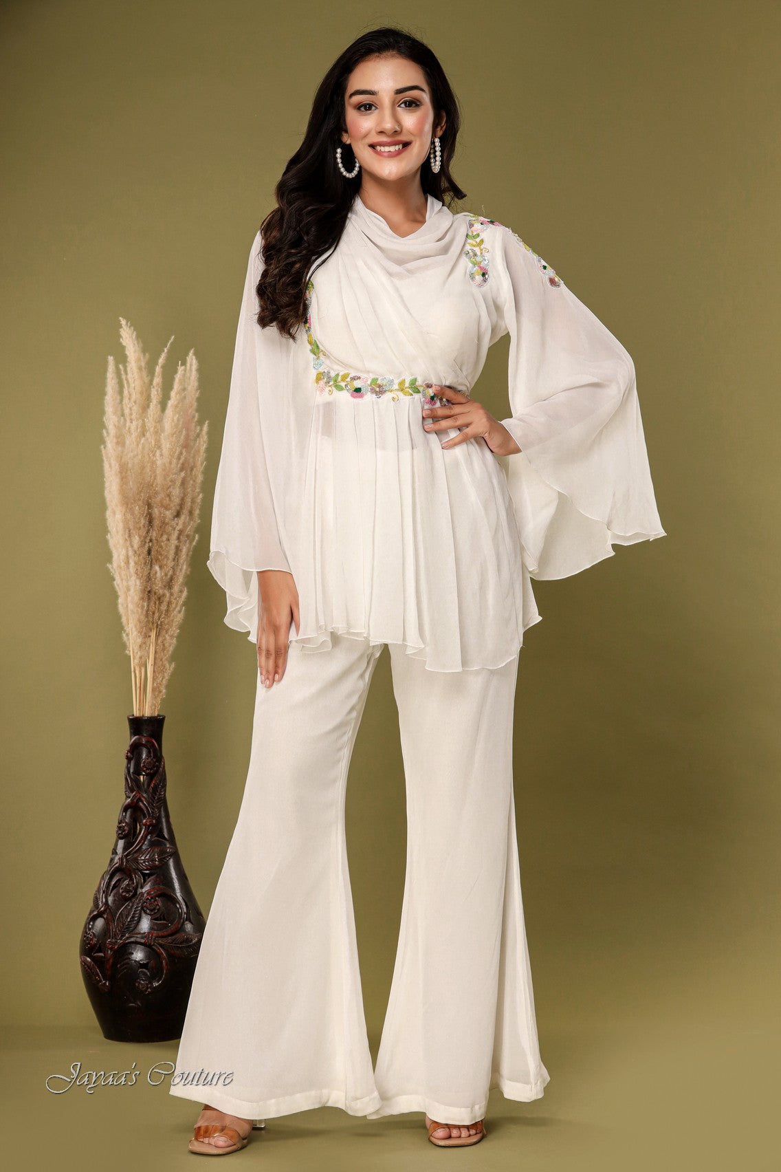 White drape CO-ORD set