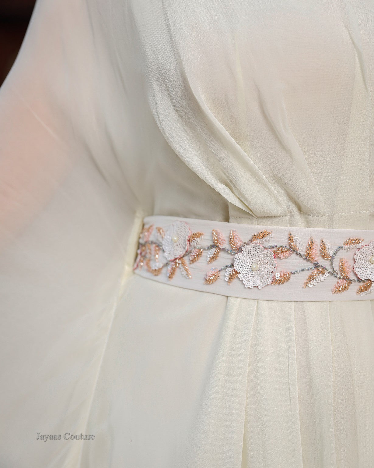 Yellow off white shaded gown