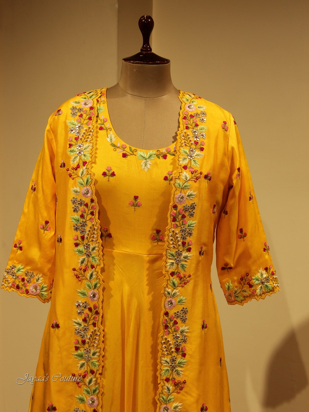 Orange shaded gown with shrug