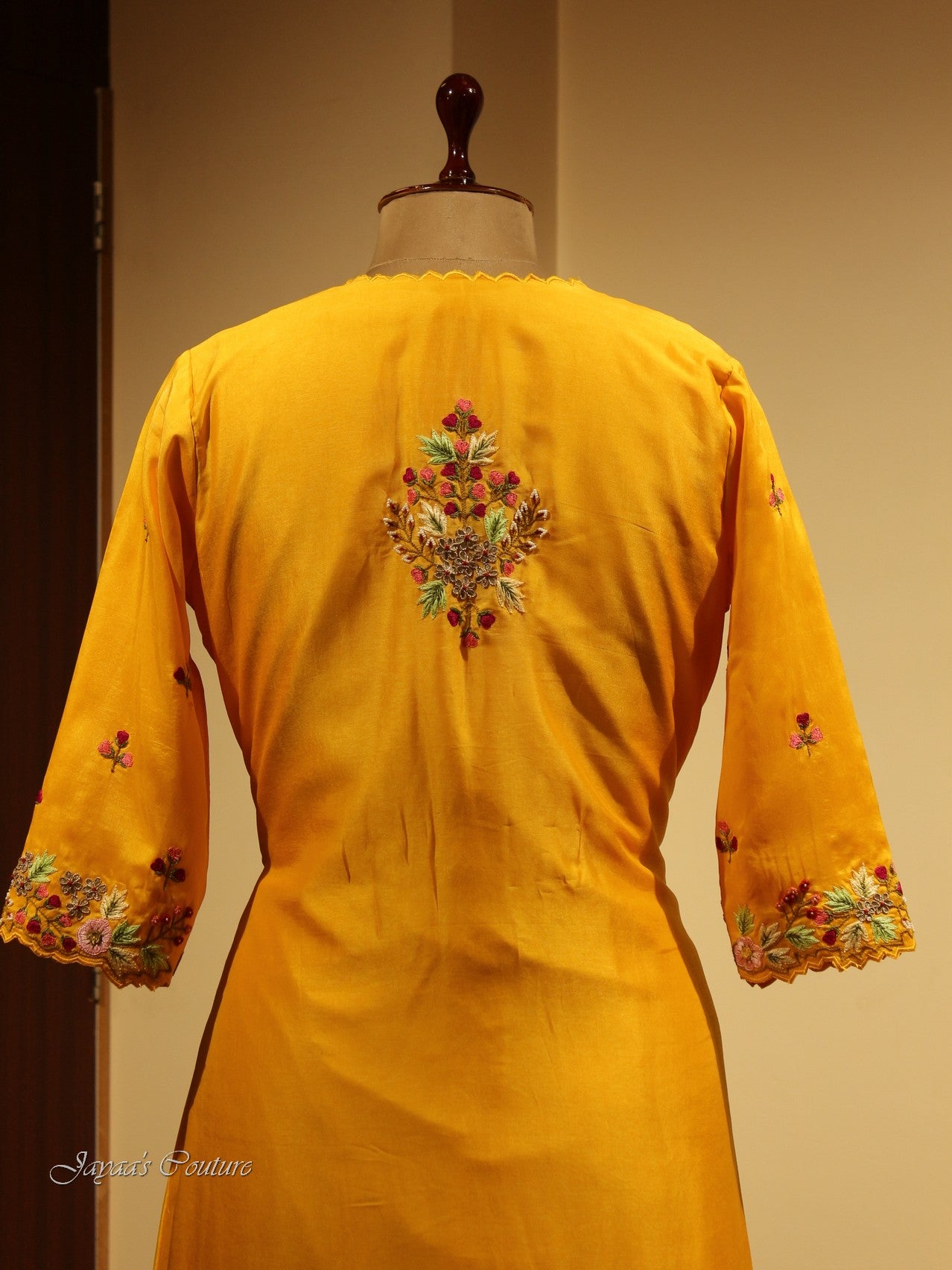 Orange shaded gown with shrug