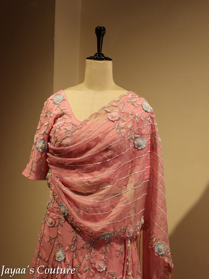 Onion pink shaded lehenga set