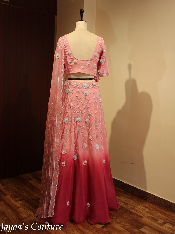 Onion pink shaded lehenga set