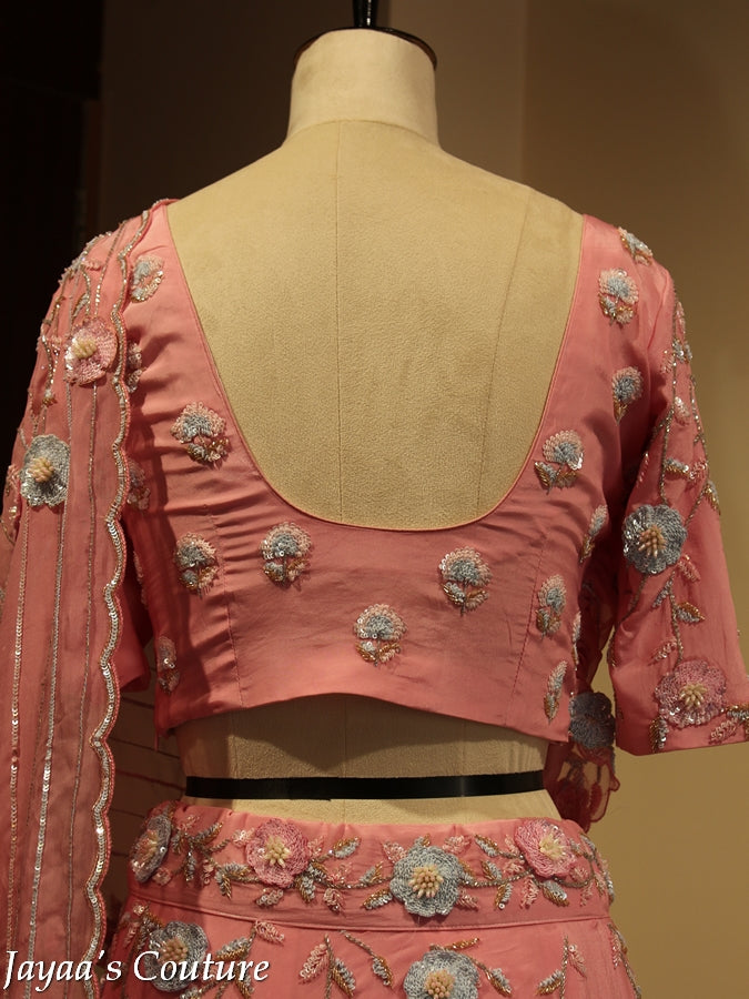 Onion pink shaded lehenga set