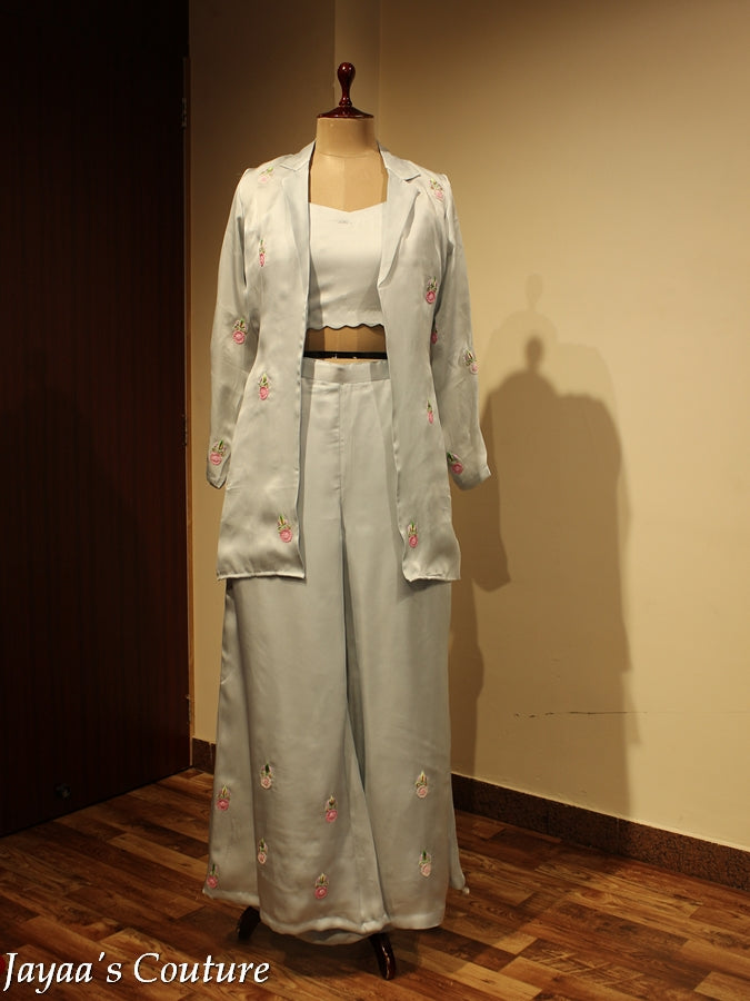 Powder blue Blazer Co-ord set