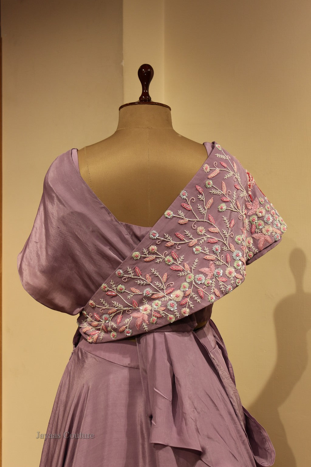 Lavander drape lehenga set