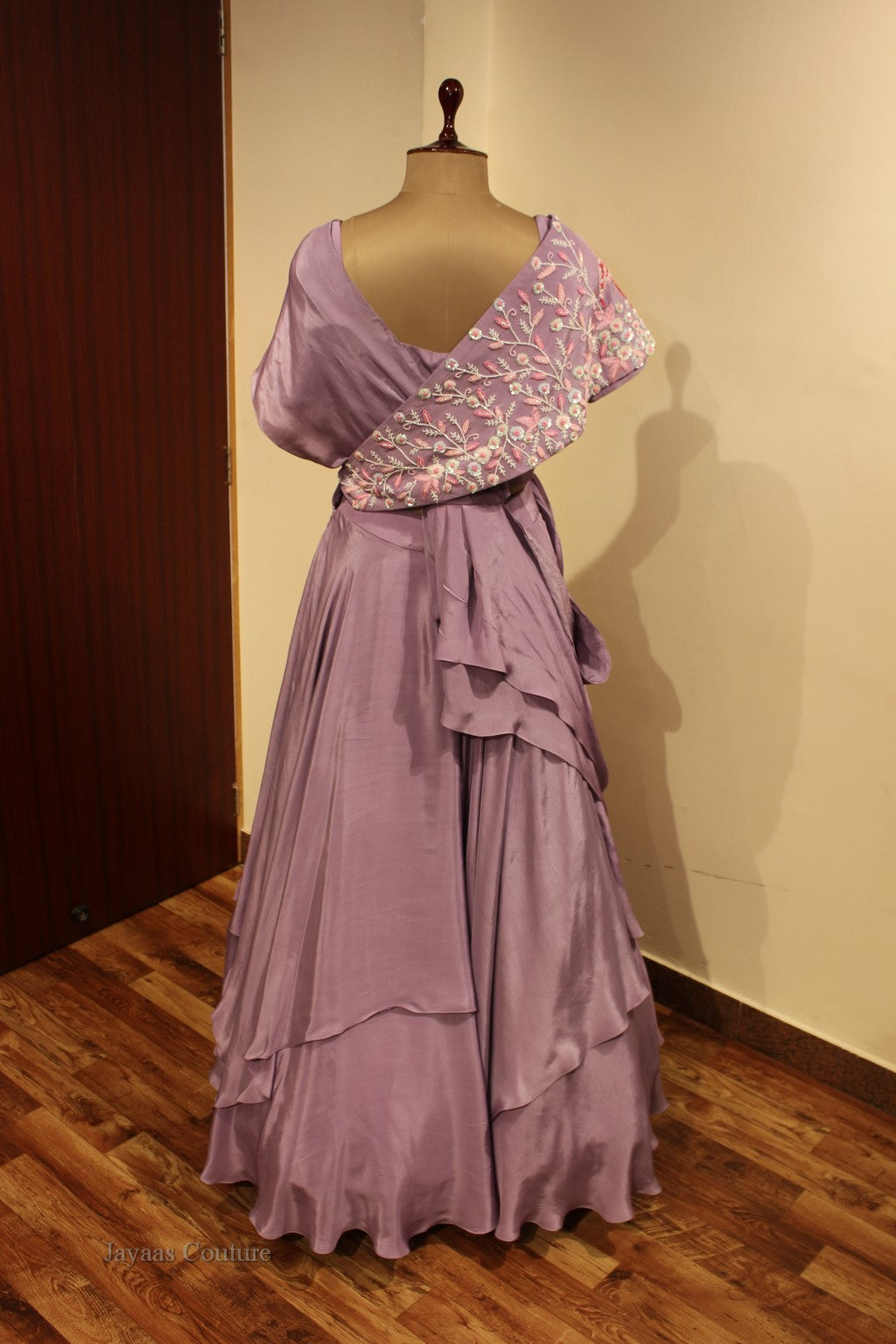 Lavander drape lehenga set