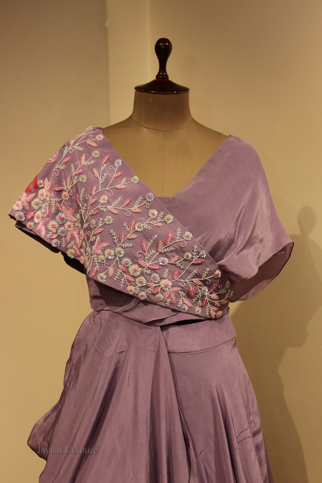 Lavander drape lehenga set