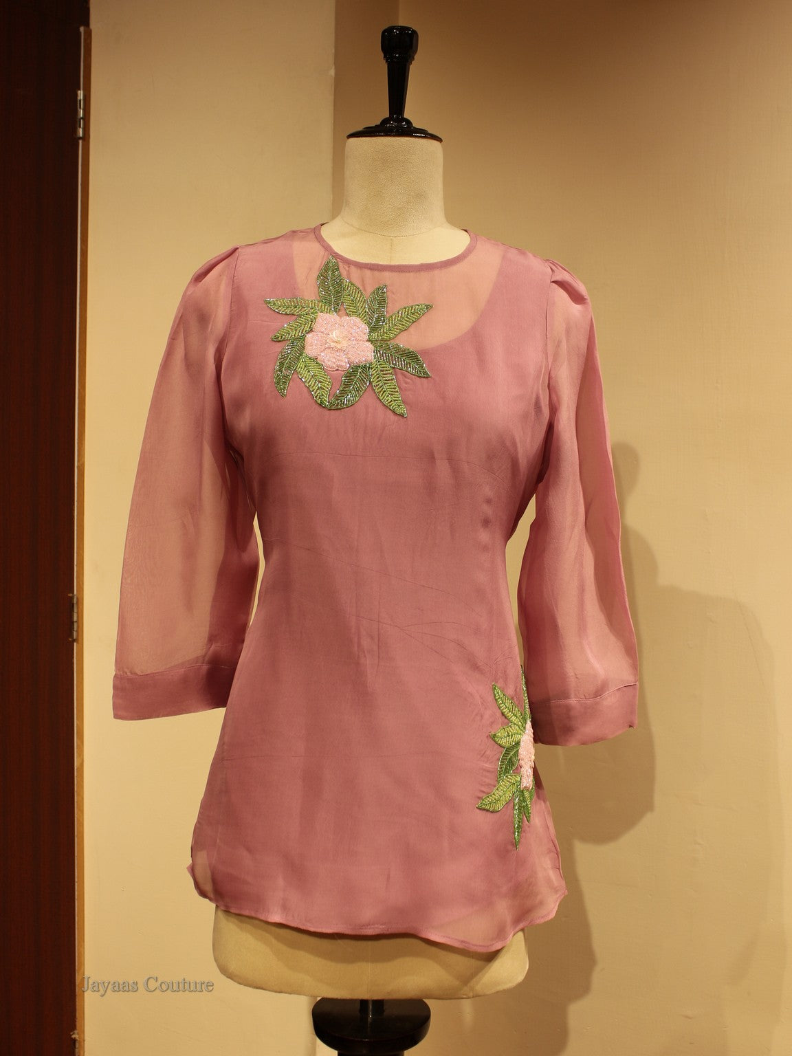 Lavander embroidered top