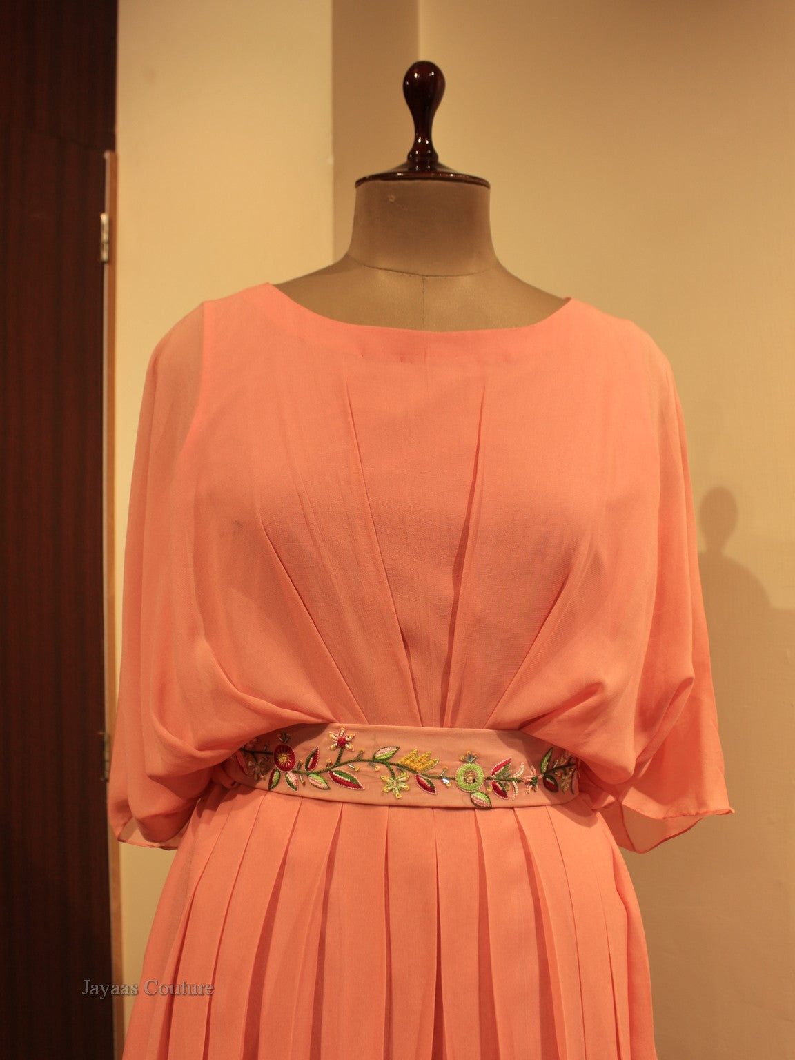 Rust shaded gown with belt