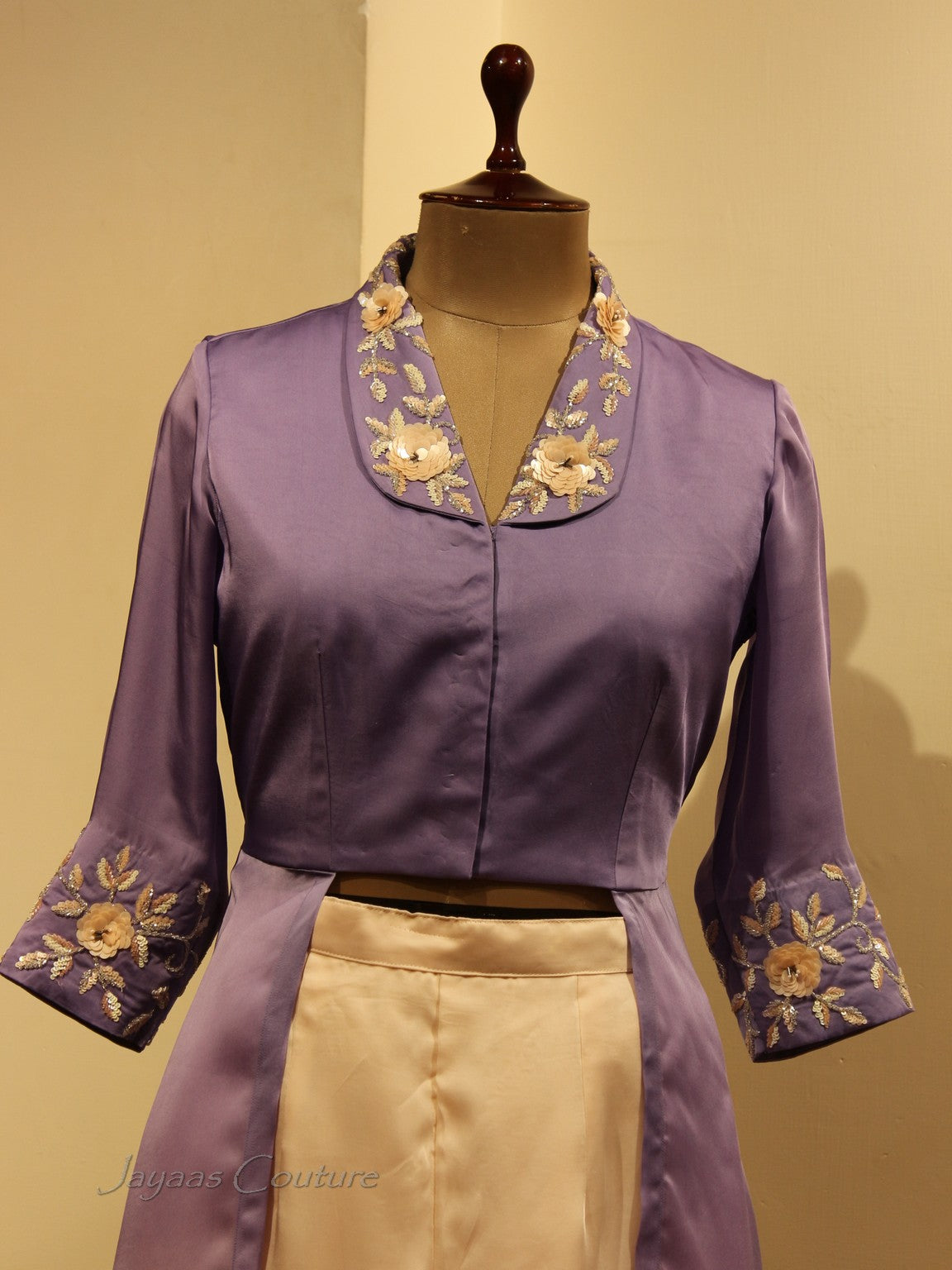 Lavander top with flared pants