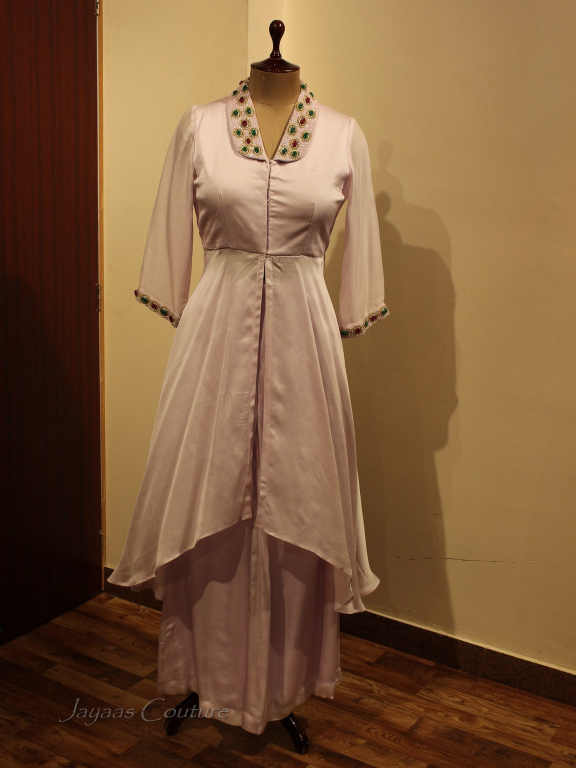 Pastel lilac Top with Flared plazo