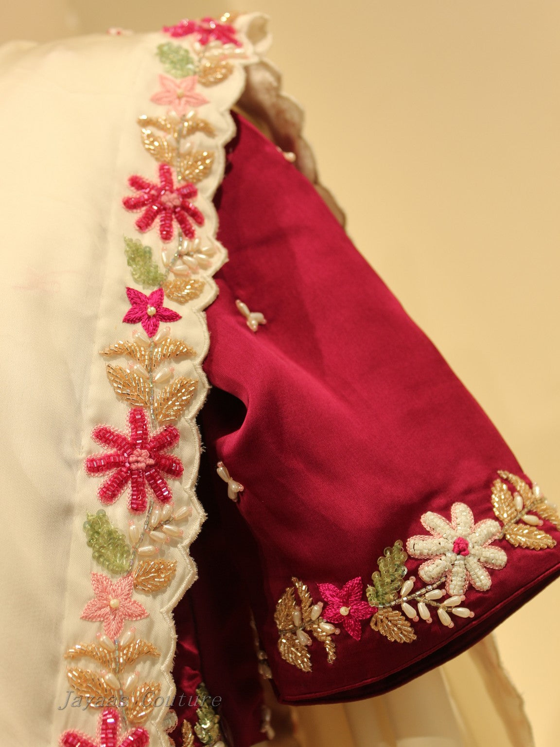Off white Hand painted hand painted saree with blouse